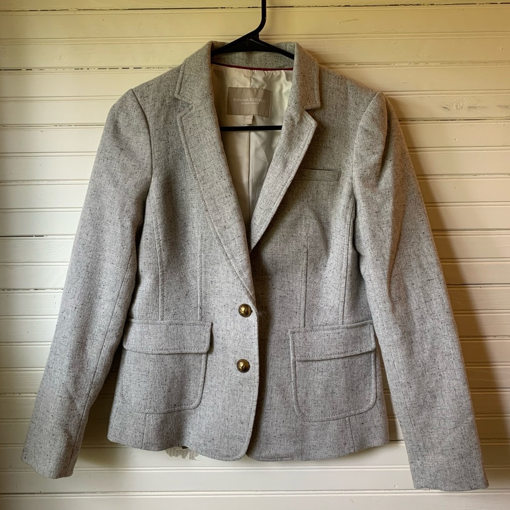 Banana Republic Gray Hacking Jacket Blazer 0P